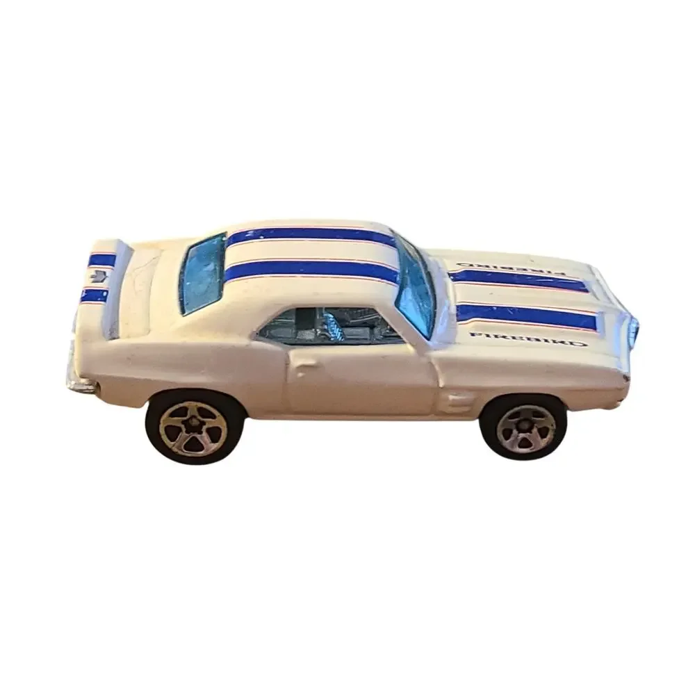 Hot Wheels 1969 Firebird Trans Am White With Blue T/A Stripes Chrome Interior